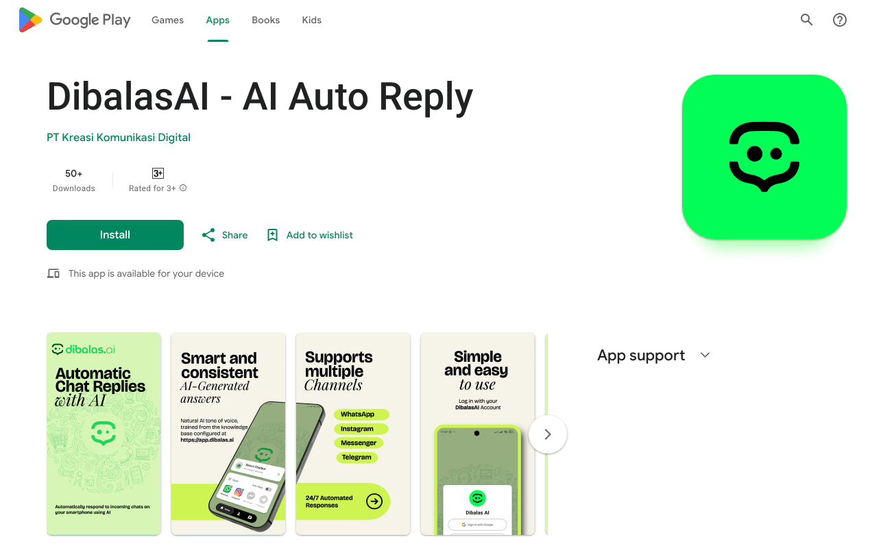 DibalasAI on Play Store